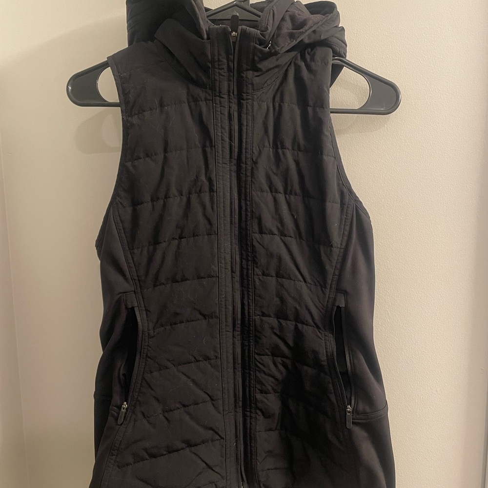 lululemon athletica Black Quilted Hooded Vest